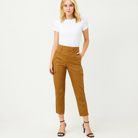 White House Black Market Pants - NWT White House Black Market High Rise Utility Crop Pant 10 Toasted Coconut